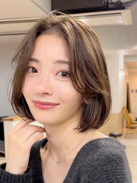サンド ミュウ 横浜店(sand mieu) 巻ける地毛風ボブ/韓国ボブ/横浜/くびれボブ