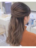 大人可愛いハーフアップ
