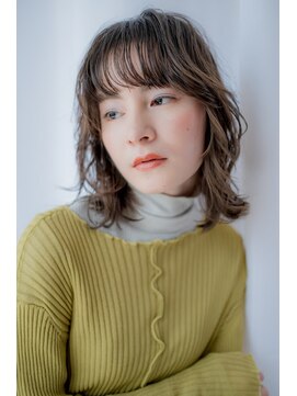 カタチ バイ アンジュ(katachi by Ange) 【katachi byAnge】レイヤーミディアム 外ハネ 寒色系カラー