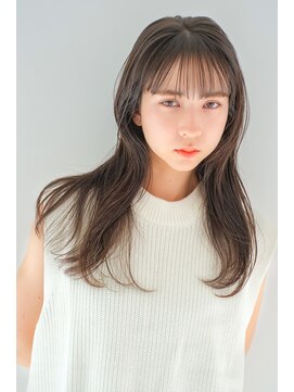 ヘアサロンガリカアオヤマ(hair salon Gallica aoyama) 大人くびれロング/ワイドバング/透け感オリーブベージュ<青山>