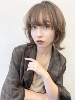 ココ 本八幡(KOKO)&nbsp;黒髪クラゲヘアーオリーブグレー小顔ココアベージュ丸型卵型ボブ