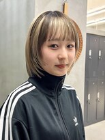 テトヘアー(teto hair) ローライト、ミルクティーベージュ、ボブ、フェイスレイヤー　