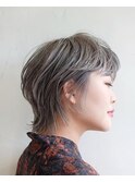ショートウルフ/レイヤーカット/シルバー/ダブルカラー/豊橋
