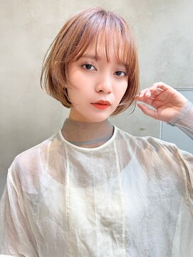 メーヴェ(Mowen) mowen ピンクベージュ×ショート×顔周りレイヤー