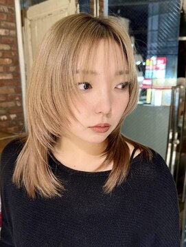 ボコカ(bococa) レイヤー　ウルフ　ハイトーン　ピンクベージュ