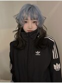ペールブルーからブラウンのルーツカラー（ブリーチ2回～）