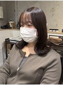 ブリーチなし/艶髪/ほんのりラベンダーブラウン