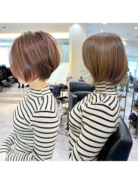 バンプ ギンザ(BUMP GINZA) 30代、40代/丸みくびれショートボブ×白髪染めハイライト/大宮