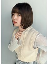 トリッカ 銀座(tricca)&nbsp;内巻きボブ/艶髪/顔まわりレイヤー/ベージュカラー