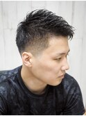 メンズショートナチュラルフェードバーバー刈り上げ眉毛カット