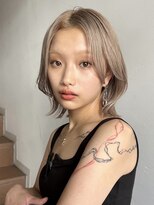 サンクマーケット 渋谷(cinq MARKET) 渋谷ブリーチカラータッセルボブ顔周りレイヤー切りっぱなしボブ