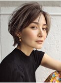 ミセスショート×白髪ぼかしカラー３０代４０代５０代６０代