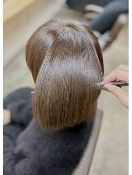 大人可愛い◎ココアベージュメテオボブ冬の髪質改善