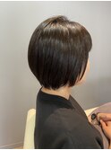 透け感で魅せる丸みボブ川越/ショート/ボブ/ハイライト
