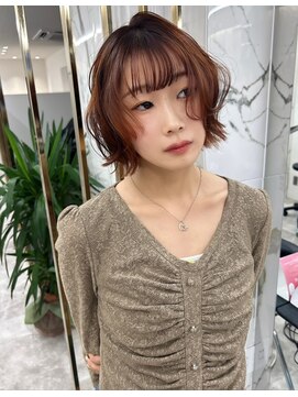 エトワール(ETOILE) オレンジブラウン/ボブ/パーマ風