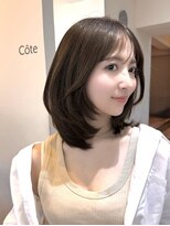 コート 青山(Cote) 20代30代40代ワンカールひし形レイヤーブラウンカラー青山表参道