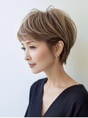 ◇大人可愛い20代30代40代50代前下がりショートボブ丸みショート
