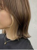 髪質改善夏カラーインナーカラー×グレージュブラウン美髪艶感UP