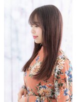 ミック ヘアアンドビューティー 大山店(miq  Hair&Beauty)&nbsp;チェリーブラウンが大人かわいい♪艶カラーストレートロングb