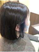 20代30代大人かわいいイヤリングカラーストレートボブ立体感