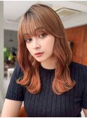 《Agu hair》グラデシアーオレンジウェーブ×numberA.ヘアバター