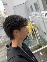ビカムメンズヘアー 栄店(become men's hair)&nbsp;フェザーショートフェザーパーマニュアンスパーマセンターパート