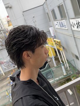 ビカムメンズヘアー 栄店(become men's hair) フェザーショートフェザーパーマニュアンスパーマセンターパート