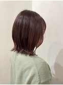 大人可愛い20代30代40代小顔外ハネミディアムボブウルフ◎