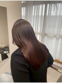 大人シアーベージュミニウルフボブミディアムレイヤー