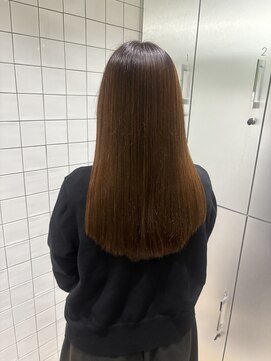 イオエ 西梅田(ioe) ブリーチなしカラー／髪質改善/ミルクティーベージュ/顔へア