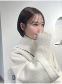 ショートボブ/ショート/ボブ/グレージュ/ベージュ/シースルー
