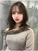 黒髪カタログ/オリーブグレー/ココアベージュ/小顔に見せるヘア