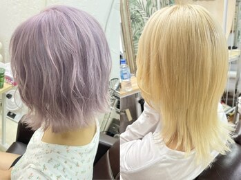 アロハ(ALOHA)の写真/ブリーチカラー、ダブルカラー、メッシュなど特殊カラーのバリエーションが豊富☆とことんカラーで遊べる♪