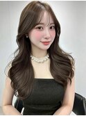 ナチュラルレイヤートレンドカラー韓国風シースルーバング