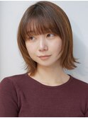 ボブ ボブレイヤー 顔まわり ダークブラウン レイヤーボブ