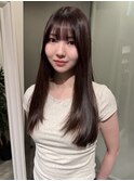 ツヤ髪ダークブラウン×髪質改善カラーセミロング