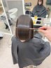 【畠中限定】ケア剤付髪質改善地毛風ストレート+カット+5stepトリートメント