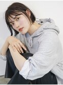 透け感のあるミニボブ