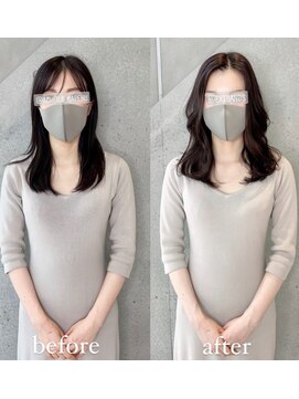 アフィーロ(ACHFILO) 前髪エクステ20代30代大人女子 ひし形レイヤー ココアブラウン