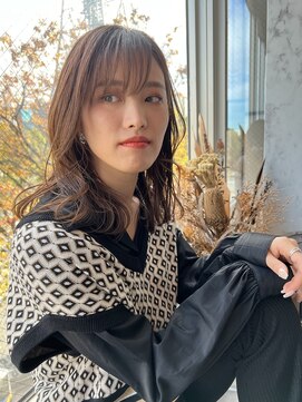 ロンド ストラーダ 心斎橋(Lond strada) 韓国前髪顔周りロング×インナーグレージュ[心斎橋/髪質改善]