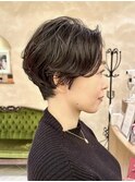 長澤まさみさん風ハンサムショート/大人ショート/グレージュ