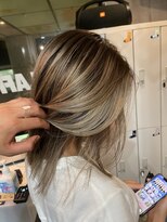 ラフ(LAFF)&nbsp;#バレイヤージュ#グレージュカラー#ボブウルフ#ココアベージュ