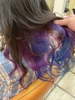ヘアーアンジュ(Hair Ange)&nbsp;インナーカラー　パープル　ブルー