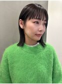 切りっぱなし×ロングボブ