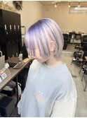 アンブレラカラー/ホワイトカラー/ラベンダーカラー/前髪カット