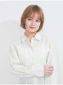 ミディアムヘア/ショコラベージュ/ボブルフ/新宿駅
