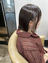 レアワンハナレ センター北美容院(lea/1 HANARE)&nbsp;ストレートボブ×インナーカラー