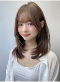 小顔 フェミニンロング メルティーカラー 似合わせカット"