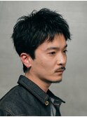 仙台スパイキーショートパーマフェザーパーマ30代メンズヘア黒髪