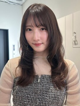 ノイカーム(noi Calm) 顔周りレイヤーカットグレージュカラーくびれボブベージュカラー